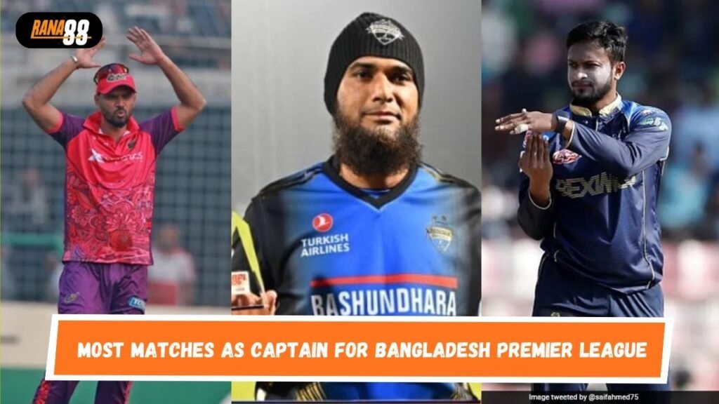 Most matches as captain for Bangladesh Premier League